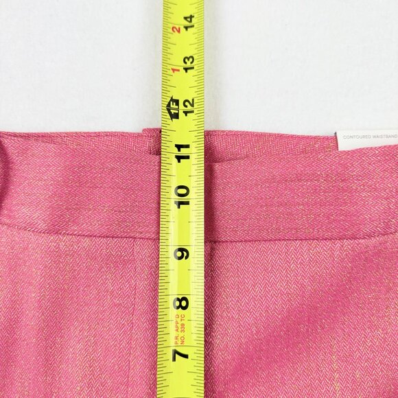 Liz Claiborne Women's Frozen Berry Metallic Contoured Waistband Trouser Sz 8 NWT - Picture 10 of 12